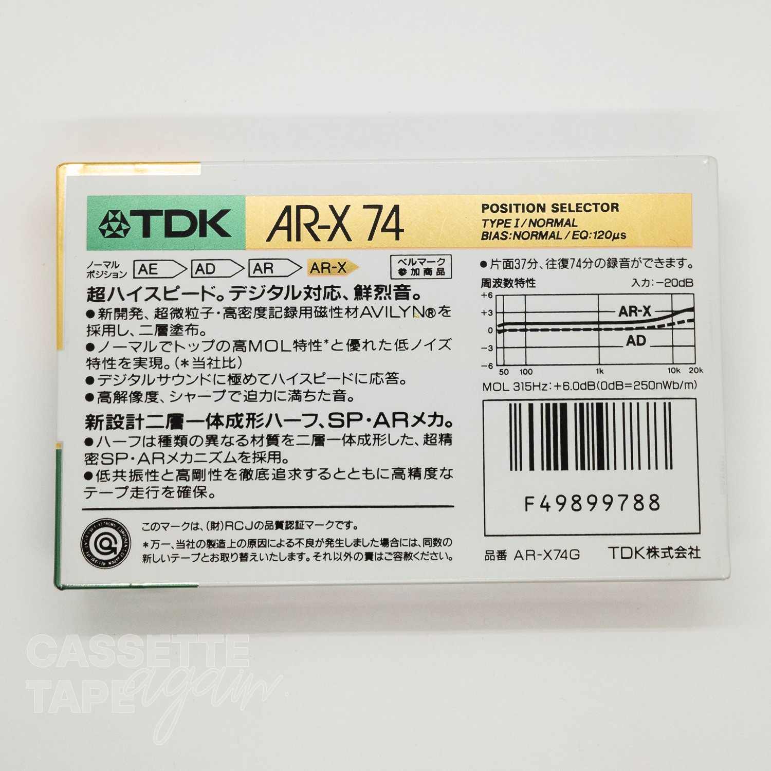 AR 74 / TDK(ノーマル) - CASSETTE TAPE again.